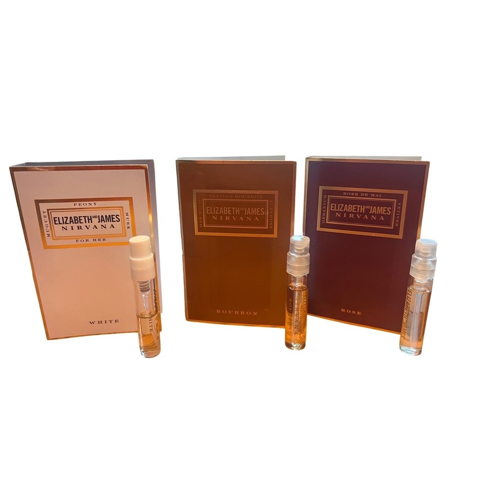 Elizabeth and James Nirvana Carded Perfume Vials White Bourbon & Rose